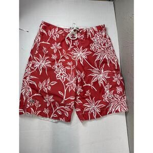 POLO Jeans Company Ralph Lauren Floral Swim‎ Suit Trunk Surf Shorts 10" Sz Small